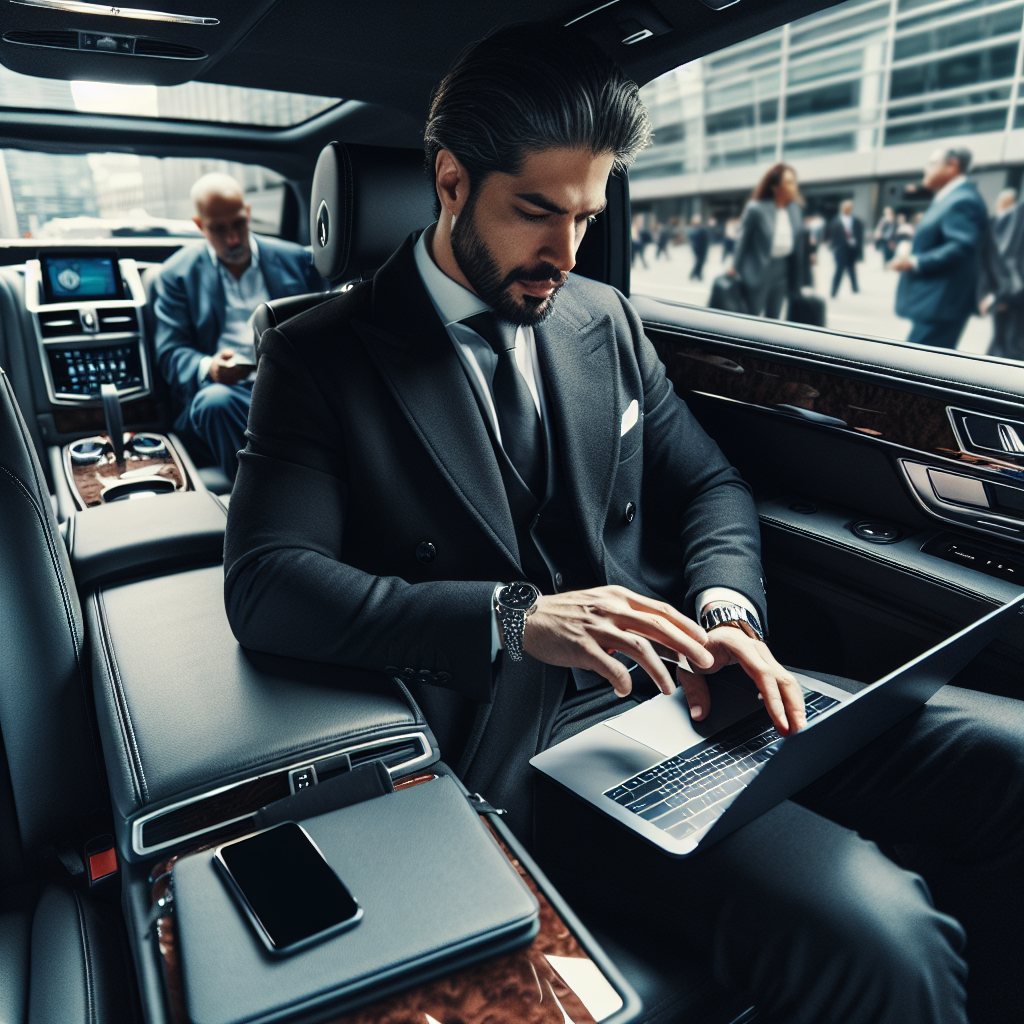 EWR Black car service - In-Car Amenities: Working on the Go with Black car service during Prudential Center events and busy New Jersey transit