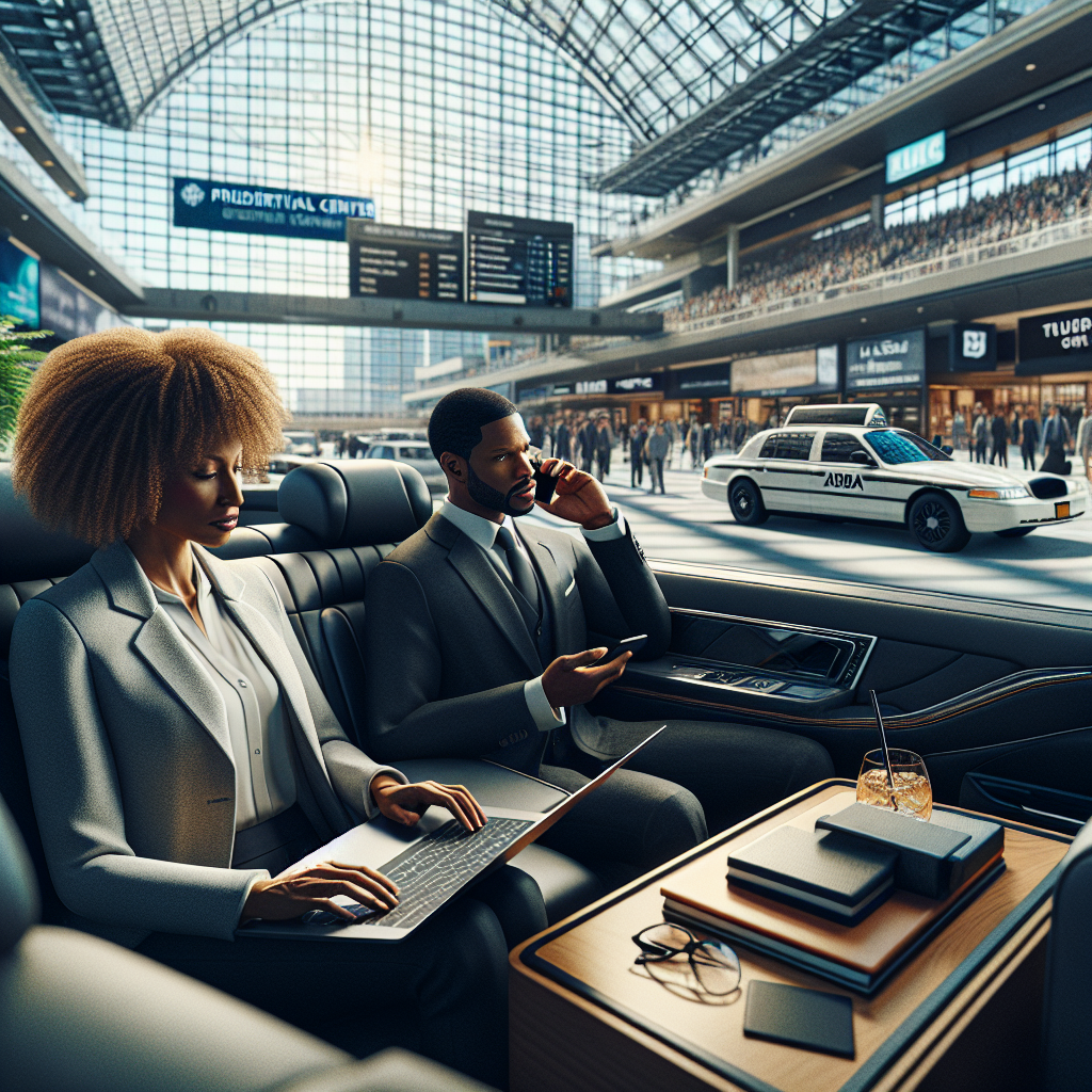 EWR Airport car service - In-Car Amenities: Working on the Go with Airport car service during Prudential Center events and busy New Jersey transit