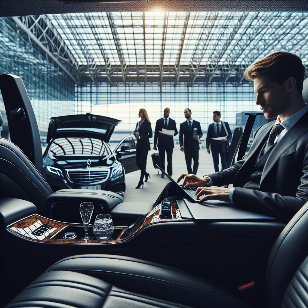 TEB Airport car service - In-Car Amenities: Working on the Go with Airport car service during private aviation and exclusive VIP arrivals