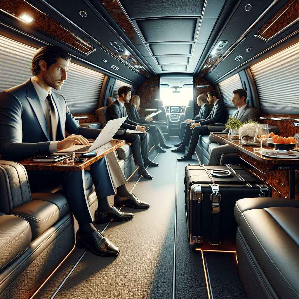 HPN Van service - In-Car Amenities: Working on the Go with Van service during fast-track regional departures and elite privacy