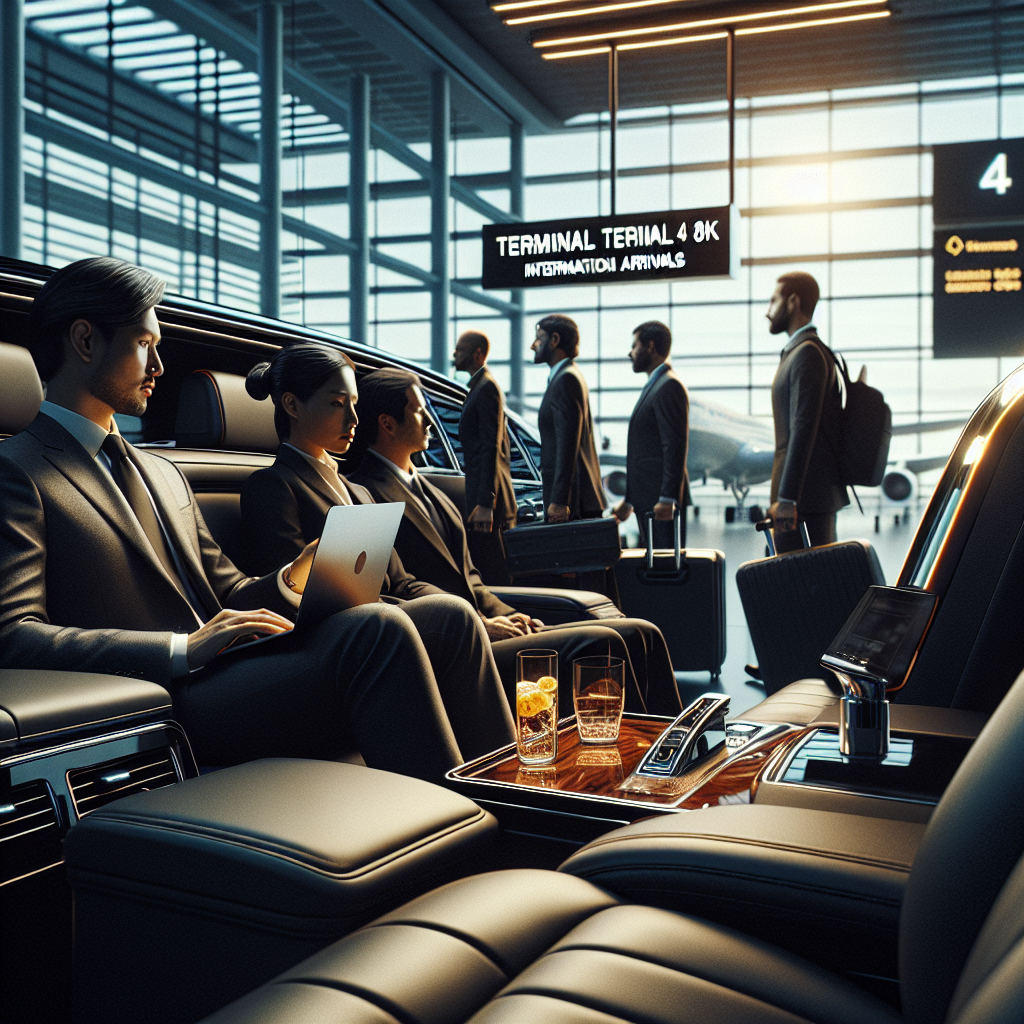 JFK Black car service - In-Car Amenities: Working on the Go with Black car service during Terminal 4 international arrivals and long-haul fatigue