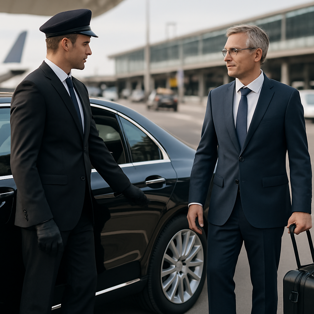 JFK Chauffeur Service - Focus: Providing premier chauffeur service to/from JFK. Highlight: Punctuality, professional chauffeurs, and luxury fleet comfort for all travelers.