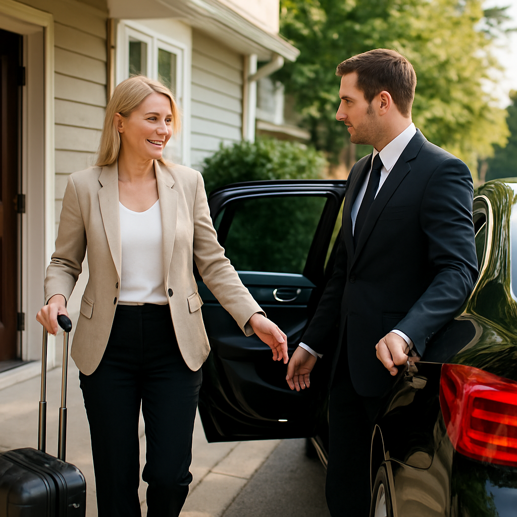 Monmouth County to EWR Chauffeur Service - Focus: Convenient and stress-free chauffeur service from Monmouth County to EWR. Highlight: Door-to-door service, zero parking hassles, and flight tracking.