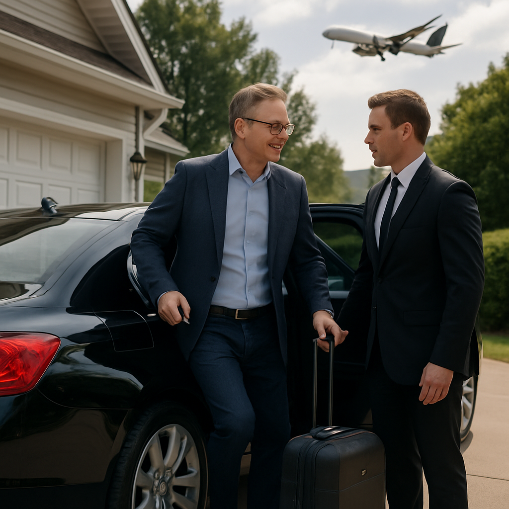 Bergen County to EWR Black Car Service - Focus: Convenient and stress-free black car service from Bergen County to EWR. Highlight: Door-to-door service, zero parking hassles, and flight tracking.