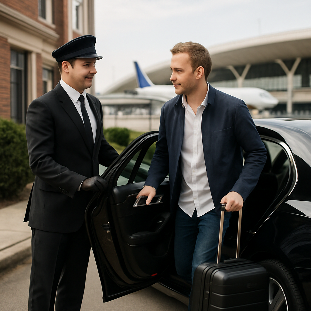 Hudson County to EWR Chauffeur Service - Focus: Convenient and stress-free chauffeur service from Hudson County to EWR. Highlight: Door-to-door service, zero parking hassles, and flight tracking.