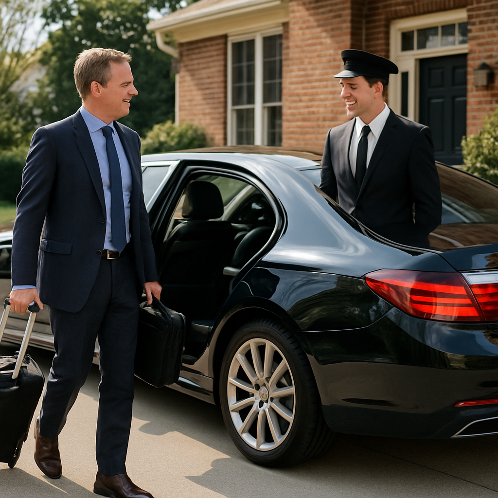 Hudson County to EWR Luxury Car Service - Focus: Convenient and stress-free luxury car service from Hudson County to EWR. Highlight: Door-to-door service, zero parking hassles, and flight tracking.