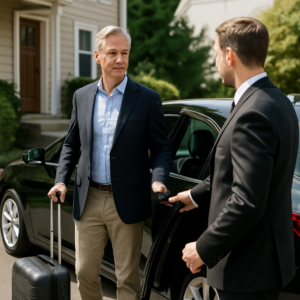 Rockland County to TEB Black Car Service - Focus: Convenient and stress-free black car service from Rockland County to TEB. Highlight: Door-to-door service, zero parking hassles, and flight tracking.