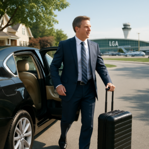 Monmouth County to LGA Airport Transfer - Focus: Convenient and stress-free airport transfer from Monmouth County to LGA. Highlight: Door-to-door service, zero parking hassles, and flight tracking.