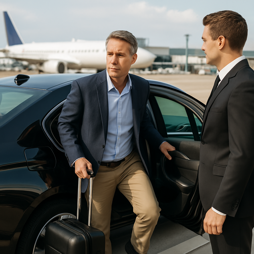 Orange County to TEB Airport Transfer - Focus: Convenient and stress-free airport transfer from Orange County to TEB. Highlight: Door-to-door service, zero parking hassles, and flight tracking.