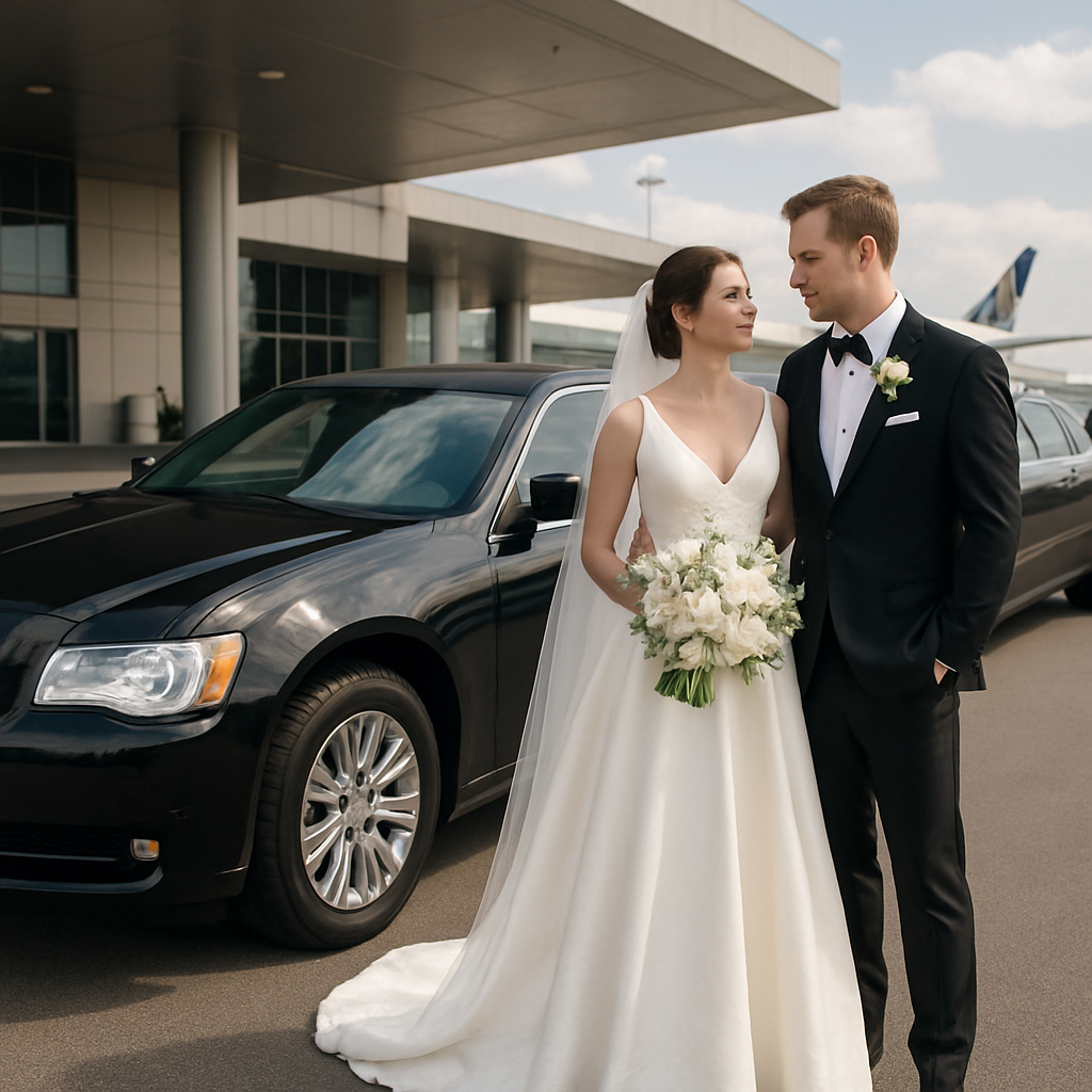 Wedding Airport Limo Monmouth County - Focus: Luxury airport limo for your wedding in Monmouth County. Highlight: Making a statement with our fleet, professional service, and customized event packages.
