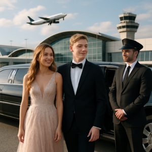 Prom Airport Transfer Essex County - Focus: Luxury airport transfer for your prom in Essex County. Highlight: Making a statement with our fleet, professional service, and customized event packages.