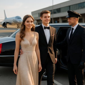 Prom Airport Transfer Orange County - Focus: Luxury airport transfer for your prom in Orange County. Highlight: Making a statement with our fleet, professional service, and customized event packages.